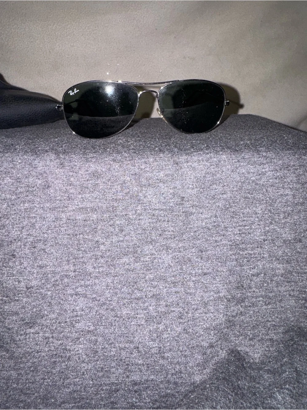 Ray-Ban Men's Silver Frame Black Lens Aviator Sunglasses